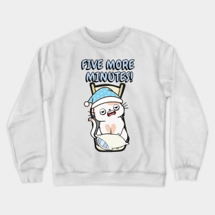 Lazy white cat cant get out of bed Crewneck Sweatshirt